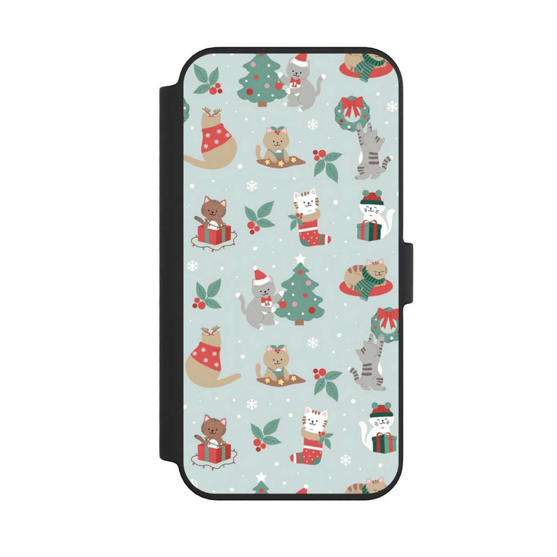 iPhone 14 Pro Max NIVOflip festliche Katzen im Winterwunderland