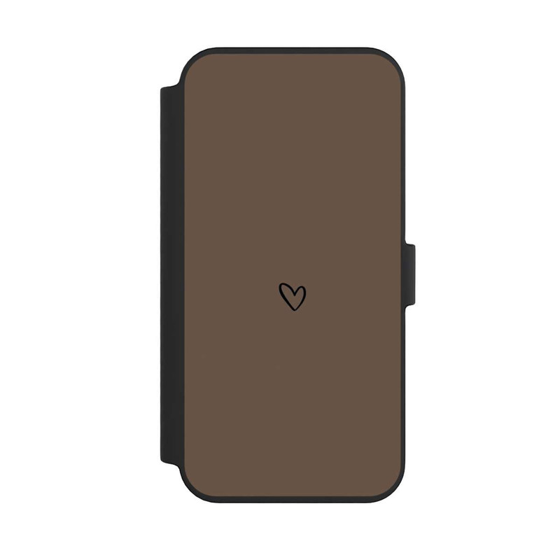 iPhone 14 Pro Max NIVOflip Herz Minimalistisch Braun