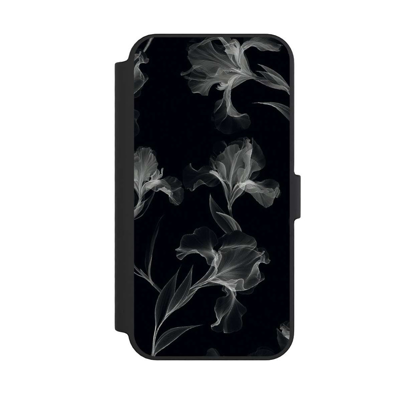 iPhone 14 Pro Max NIVOflip Blumen Schwarz-Weiß Röntgenaufnahme