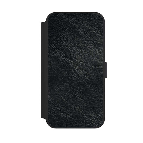 Apple iPhone 14 Pro Max NIVOflip Schwarzer Lederlook Hintergrund