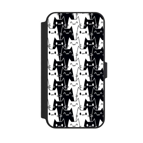 Apple iPhone 14 Pro Max NIVOflip Katzentapete Schwarz Weiß