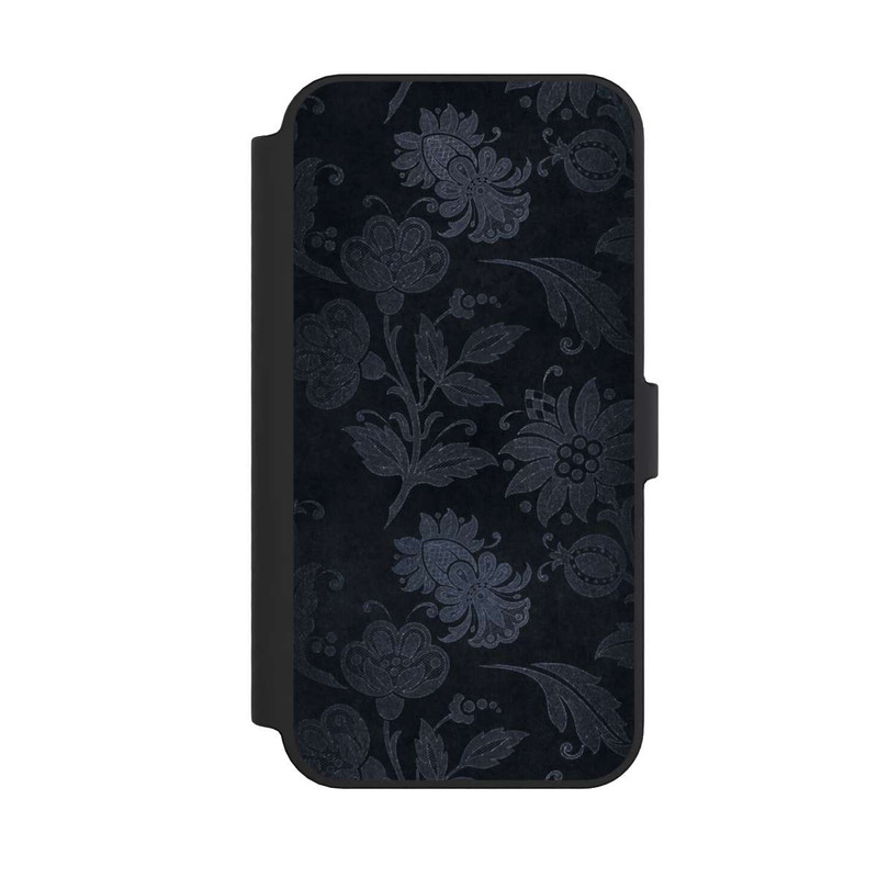 iPhone 14 Pro Max NIVOflip Velours Floral Argenté