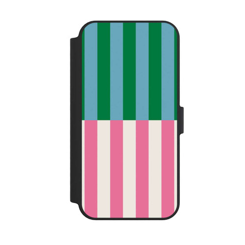 Apple iPhone 14 Pro Max NIVOflip Motif Rayé Vert Rose