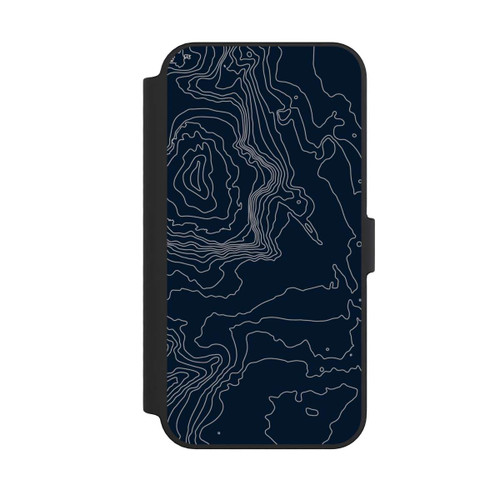 Apple iPhone 14 Pro Max NIVOflip Berg Höhenlinien Dunkel