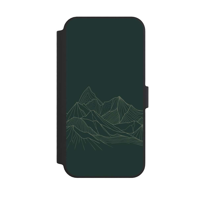 iPhone 14 Pro Max NIVOflip Berg Line Art Grün