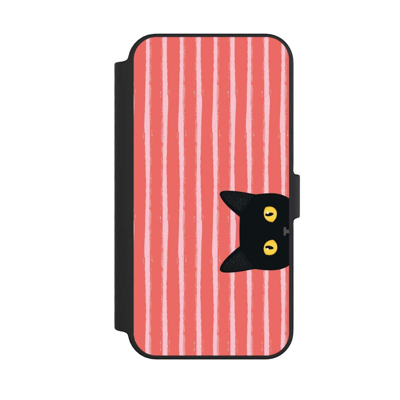 iPhone 14 Pro Max NIVOflip Schwarze Katze Gestreift Orange