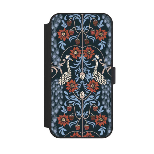 Apple iPhone 14 Pro Max NIVOflip Vintage Peacock Garden Arts and Crafts Floral Dark