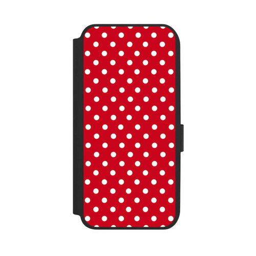 Samsung Galaxy A14 5G NIVOflip Polka Dots Dark Red and White