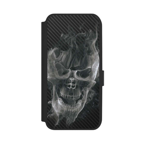 Samsung Galaxy A14 5G NIVOflip rauchender Totenkopf Carbon