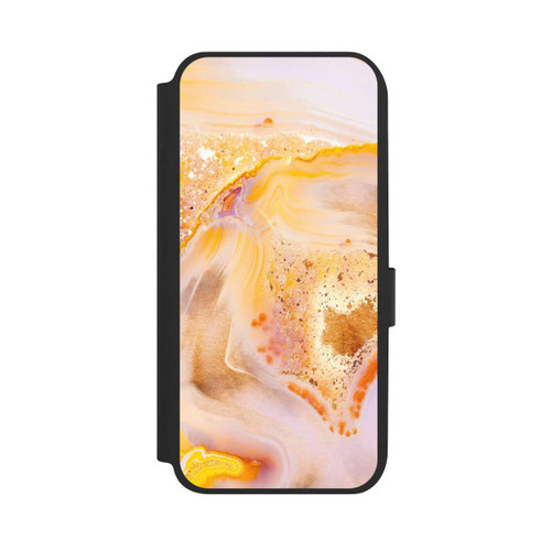 Samsung Galaxy A14 5G NIVOflip Orangefarbener Glitzer Marmorlook