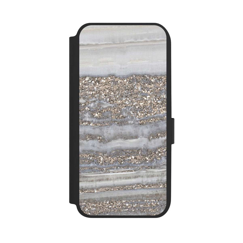 Galaxy A14 5G NIVOflip Weißer Glitzer Marmor Look