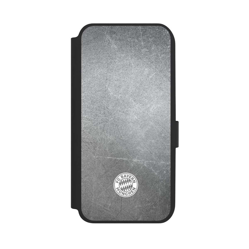 Galaxy A14 5G NIVOflip Klassisches FCB Logo Klein - Weiß auf Metalllook