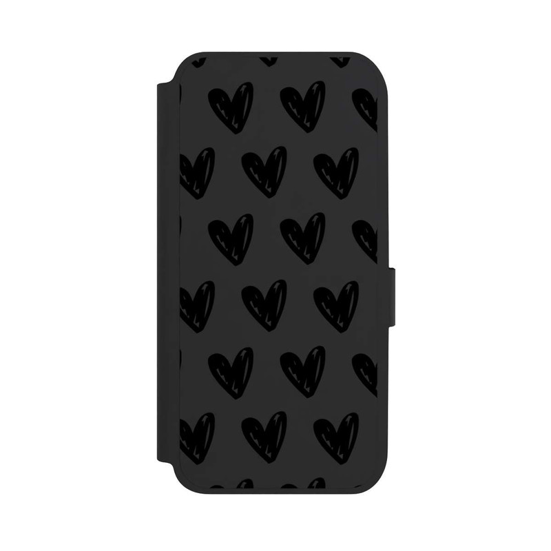 Galaxy A14 5G NIVOflip Black Hearts transparent