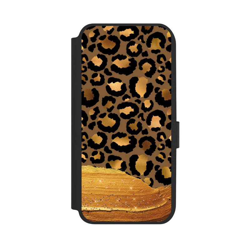 Galaxy A14 5G NIVOflip Dark Golden Leopard Glitterlook