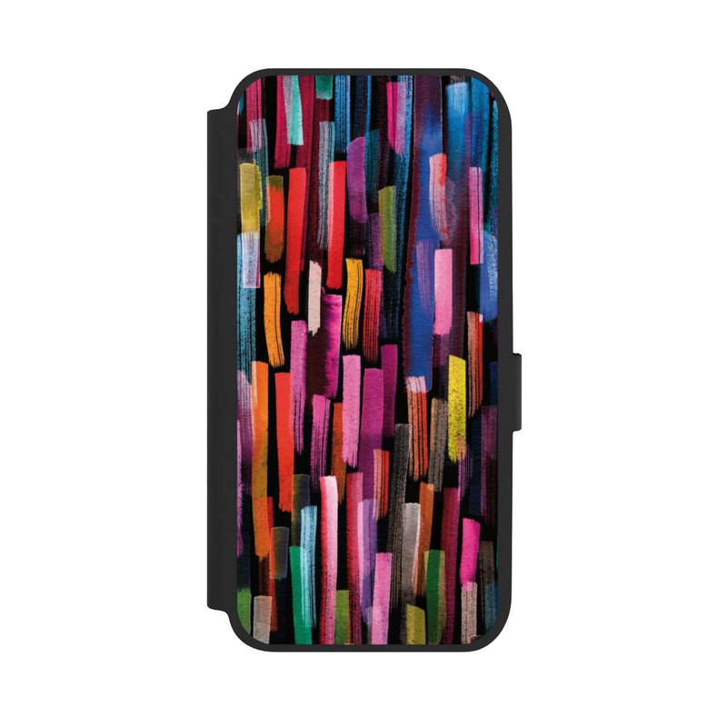 Galaxy A14 5G NIVOflip Coups De Pinceaux Colorés Noir