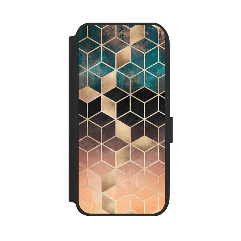 Galaxy A14 5G NIVOflip Cubes de rêve imprimé doré