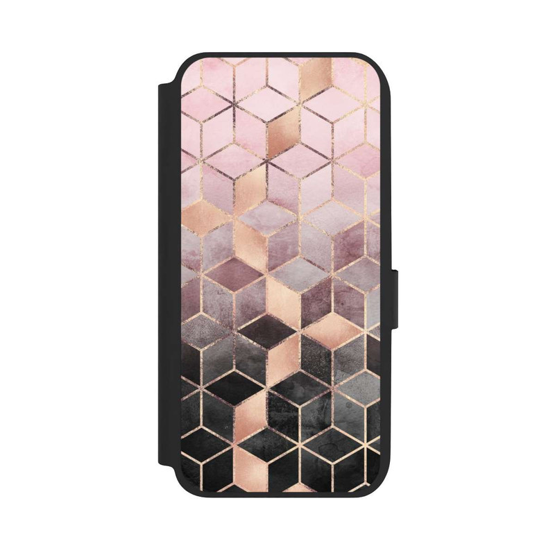 Galaxy A14 5G NIVOflip Imprimé Cubes Dégradés Gris Rose