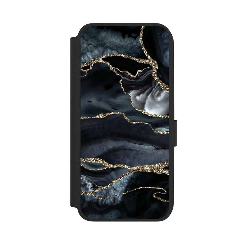 Galaxy A14 5G NIVOflip Dunkler Marmor Gold Glitzerlook