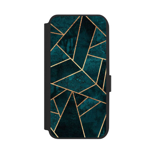 Samsung Galaxy A14 5G NIVOflip Tief Blaugrün Stein Gold Druck