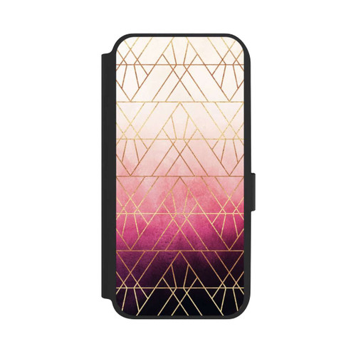 Samsung Galaxy A14 5G NIVOflip Triangles ombrés roses imprimé doré