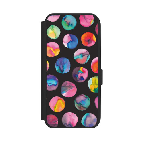 Samsung Galaxy A14 5G NIVOflip Colorful Ink Marbles Dots Black