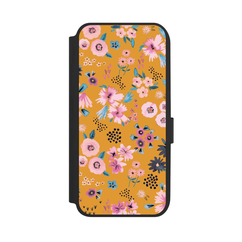 Galaxy A14 5G NIVOflip Petites Fleurs Jaune Moutarde
