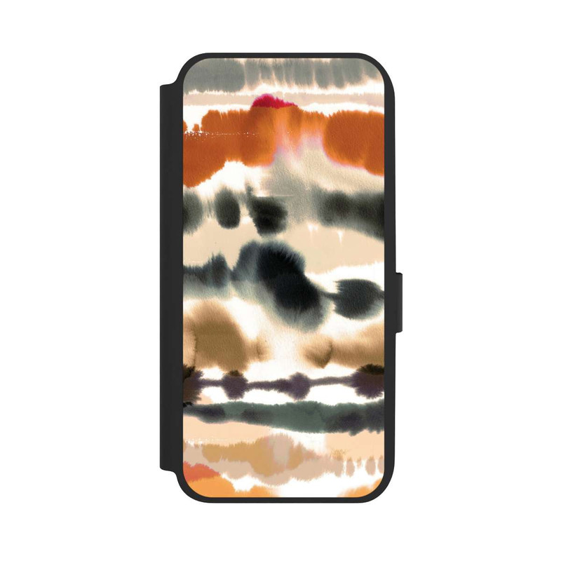 Galaxy A14 5G NIVOflip Weiche nautische Aquarelllinien Orange