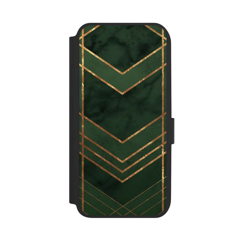 Galaxy A14 5G NIVOflip Dark Green Pattern Golden Stripes