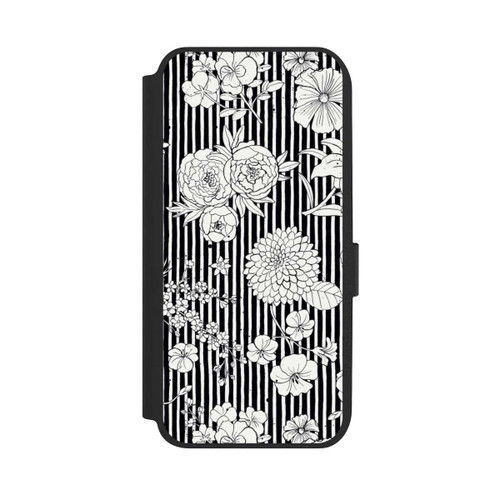 Samsung Galaxy A14 5G NIVOflip Flowers and Stripes Black and White