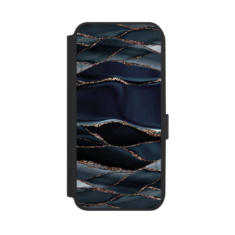 Galaxy A14 5G NIVOflip Rayures Gris Foncé Look Doré