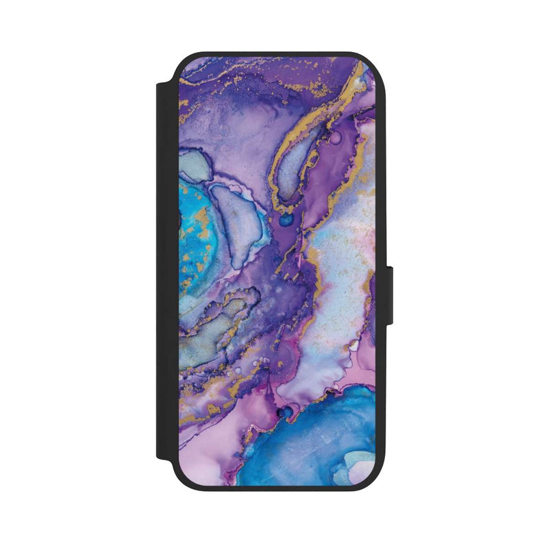 Galaxy A14 5G NIVOflip Purple und Blue Swirl Ink