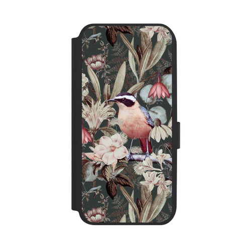 Samsung Galaxy A14 5G NIVOflip Orange Bird in Vintage Flower Pattern