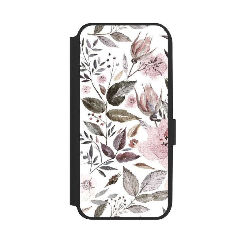 Galaxy A14 5G NIVOflip Aquarelle Fleurs Roses Brunes