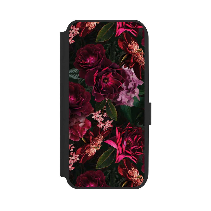 Galaxy A14 5G NIVOflip Dunkelrote und rosa Blüten
