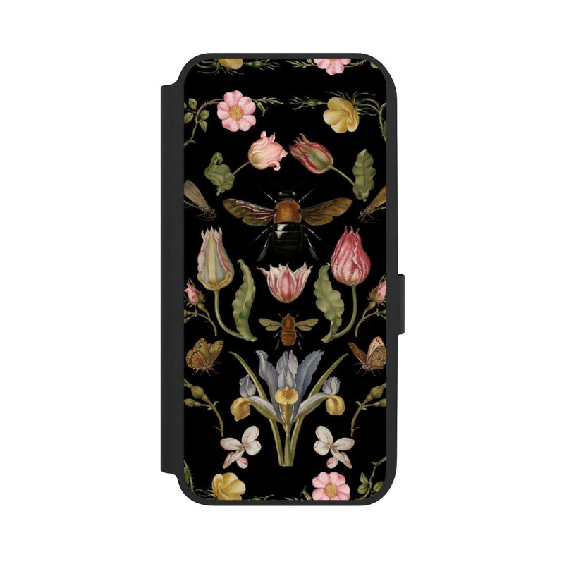 Galaxy A14 5G NIVOflip Fleurs Sauvages et Abeilles Fond Noir