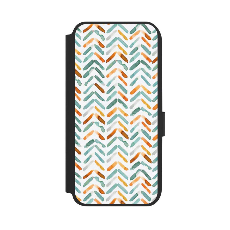 Galaxy A14 5G NIVOflip Élégant Automne Chevron Bleu Orange