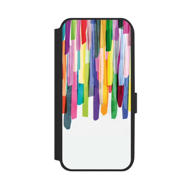 Galaxy A14 5G NIVOflip Bunte Streifen Weißer Hintergrund