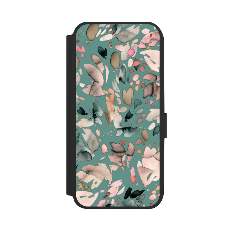 Galaxy A14 5G NIVOflip Abstrakte Blumenblätter grün