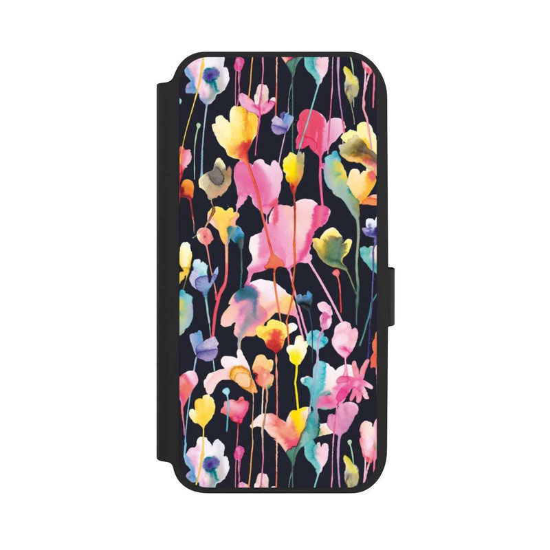 Galaxy A14 5G NIVOflip Wildblumen schwarz