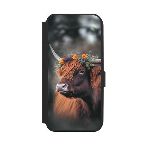 Samsung Galaxy A14 5G NIVOflip Highland Cow With Flowers with AI