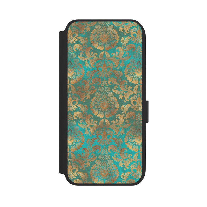 Galaxy A14 5G NIVOflip Damask Wallpaper Turquoise