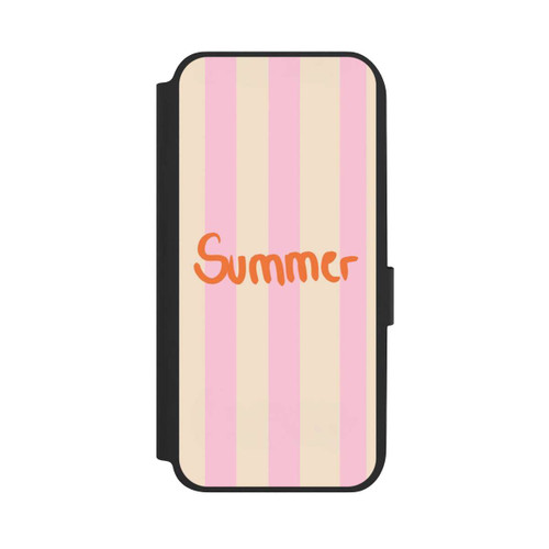 Samsung Galaxy A14 5G NIVOflip Summer- Rosa und Orange Streifen Hintergrund