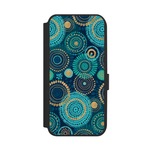 Samsung Galaxy A14 5G NIVOflip Blockprint India Teal Gold