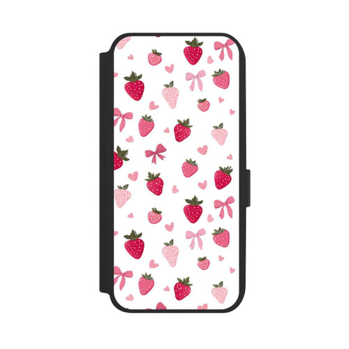 Samsung Galaxy A14 5G NIVOflip Erdbeer Herz Schleifen Muster Pink