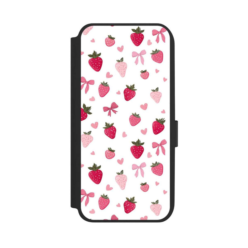 Galaxy A14 5G NIVOflip Erdbeer Herz Schleifen Muster Pink