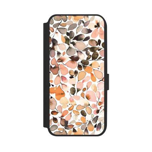 Samsung Galaxy A14 5G NIVOflip Eucalyptus Watercolor Leaves Dark Brown Autumn