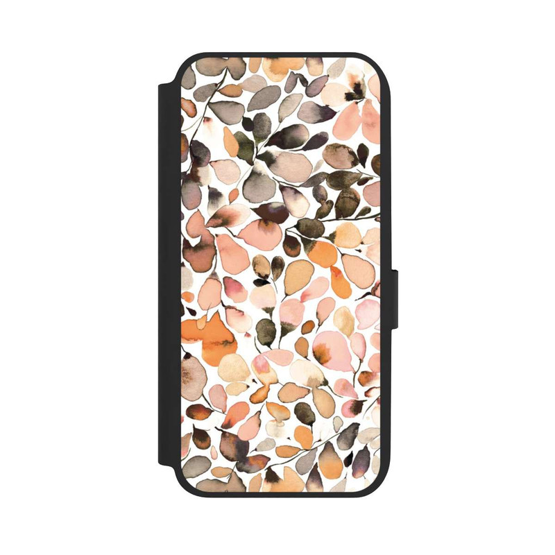 Galaxy A14 5G NIVOflip Eucalyptus Watercolor Leaves Dark Brown Autumn