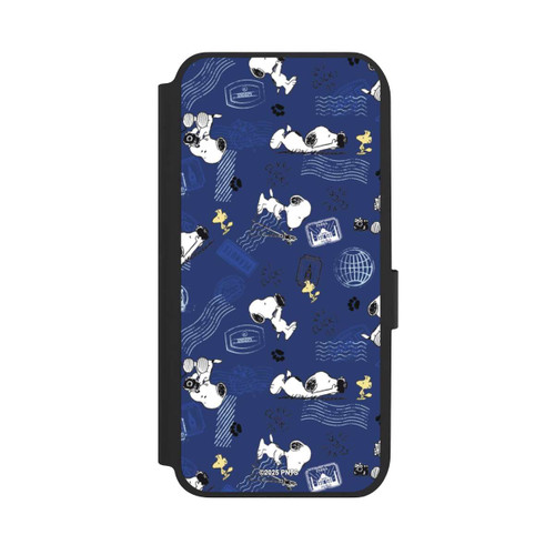 Samsung Galaxy A14 5G NIVOflip Peanuts Travel Stamps Pattern Blue