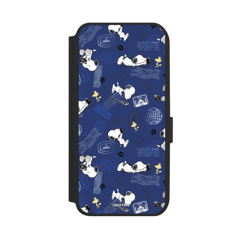 Galaxy A14 5G NIVOflip Peanuts Travel Stamps Pattern Blue