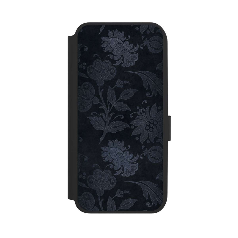 Galaxy A14 5G NIVOflip  Silberne Blumen auf Samt